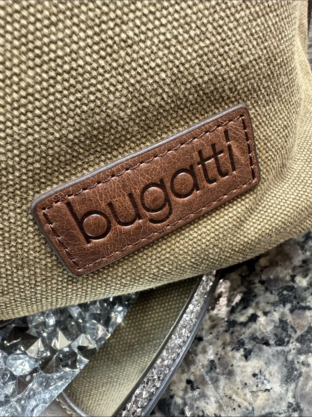 Bugatti capetown heavy Canvas Duffel with Brown Leather Trim NWOT